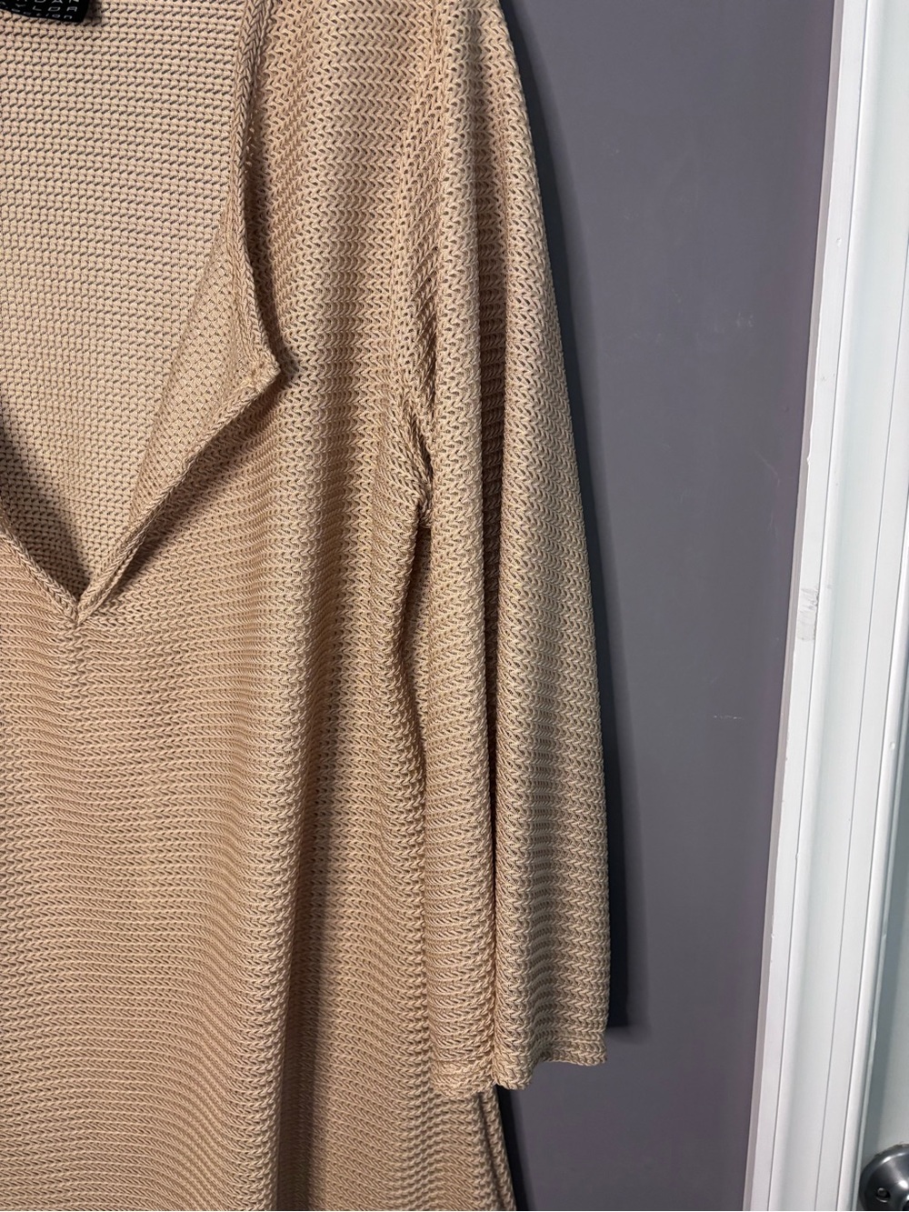 Jordan Taylor Gold Textured V Neck Long Sleeve Swim Coverup XL - Picture 3 of 6